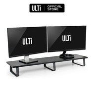 ULTi Extra Long Monitor Riser Stand, Wood &amp; Steel Desktop, Ergonomic Desk Organizer for Dual Screens or Laptops - 100cm
