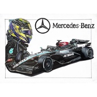Lewis Hamilton F1 Car Original Drawing – Alcohol Marker & Prismacolor Artwork (F1 Fan Art)