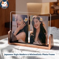 [SG Stock] Japanese Style Modern &amp; Minimalistic Black Walnut and Beech Wood Photo Frame Table and Wall Display Home Deco
