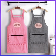 Apron Kitchen Apron Cotton Zipper Pocket Apron