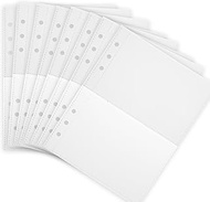 Pack of 20 Clear Pockets A5, 6-Ring Binder Inserts Sleeves, 19.8 x 15.2 cm Clear Binder Sleeves with