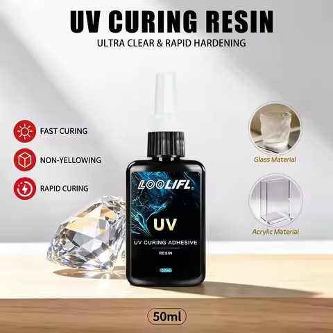 50 mL High-Transparency UV Resin Glue; Light-Curing, High-Hardness UV Glue; Suitable for DIY Jewelry