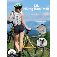 Lightweight 12L hiking backpack Waterproof With Water bag & Soft Bottle,Travel Sports Breathable Run