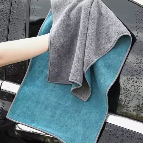 Microfiber Cleaning Towel Thicken Soft Drying Cloth Car Body Washing Towels Double Layer Clean Rags 