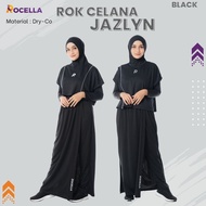Rok Celana Olahraga Jazlyn Rocella - Rok Celana Senam Olahraga Wanita Muslim - Rok Celana Sepeda Perempuan Muslimah Panjang Hitam