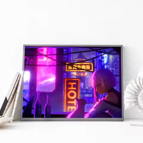 Edgerunners Neon LED Light - Cyberpunk Anime Bedside Lamp with 3D Effect, Room Decoration for Otaku 
