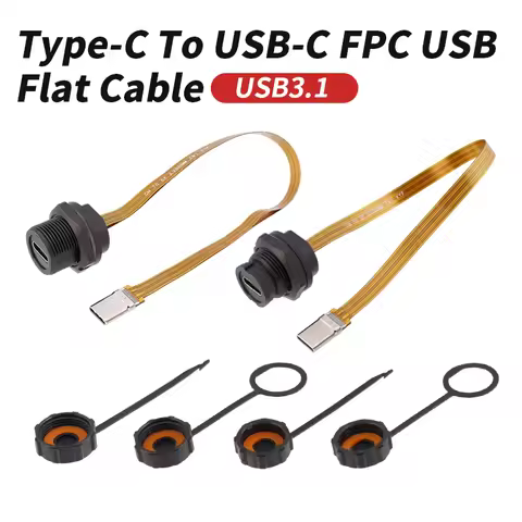 FPV USB 3.1 Waterproof USB3.1 Extender Cord Connector Male To Female Extension Cable 0.1/0.2M Type-C