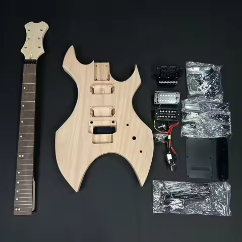 DIY BC RICH Electric Guitar kits Mahogany Body Maple Neck Rosewood Fingerboard