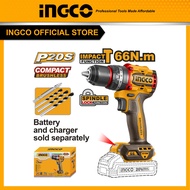 INGCO สว่านกระแทกไร้สาย 20V 66Nm (เครื่องเปล่า) CIDLI206681