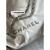 Chanel Chanel 22bag Garbage Bag 22 Small Bag Black Gold Leather Hobo
