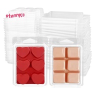 Wax Melt Clamshells Molds, Empty Wax Melt Container 6-Cavity Clear Empty Plastic Square & Heart Shap