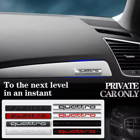 1/2pcs Car Quattro Logo Side Body Fender Trunk Sticker For Audi Sline A3 A1 A4 B8 B7 A6 C7 A5 A7 A8 