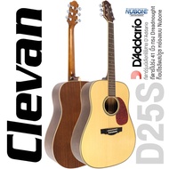 Clevan D25S กีตาร์โปร่ง 41 นิ้ว ท็อปโซลิดสปรูซ หย่องแบบ Nubone ** ใช้สาย Daddario EXP12 สายเคลือบกันสนิม **