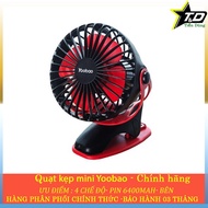 [GIAO MÀU NGẪU NHIÊN]Quạt sạc kẹp mini Yoobao F04 pin 6400 xoay 720 độ pin 325 tiếng có 4 chế độ gió