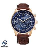 Citizen CA4503-18L CA4503 Eco-Drive Chronograph Rose Gold Analog Leather Men's Watch