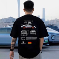 Men Women Same Style Pure Cotton Breathable 911 Supercar Car Culture Shirt Porsche Short-Sleeved T-S