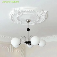 AUGUSTINEXH Ceiling Medallions, 12in Size Round Shape PU Ceiling Medallion, Patera Medallion Split D