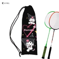 EASTHILL Sanrio Kuromi Hello Kitty Cinnamoroll Anime Badminton Racket Cover Bag Soft Storage Bag Case Drawstring Pocket Portable Tennis Racket Protection
