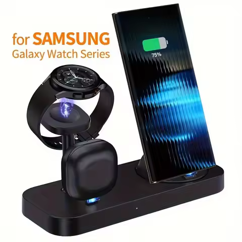 3 in 1 Wireless Charger Desktop Stand For Samsung Galaxy S25 S24 S23 Z Flip 5/4/3 Z Fold 5/4/3 Watch