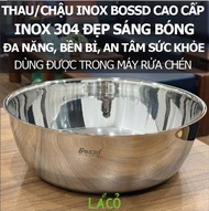 Chậu inox 304 cao cấp chậu inox đa năng Bossd chậu inox đựng thức ăn thau inox duc liền khối tô trộn