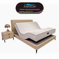 AMOUR Electric Smart Adjustable Latex Cooling Ice Silk Fabric Pocket Spring Massage Mattress Single size / Super Single Size / Queen Size / King Size  - German Core Technology