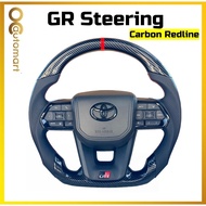 Toyota LC300 Design GR Steering Piano Black Leather Forged CARBON Steering Wheel GR Leather Steering