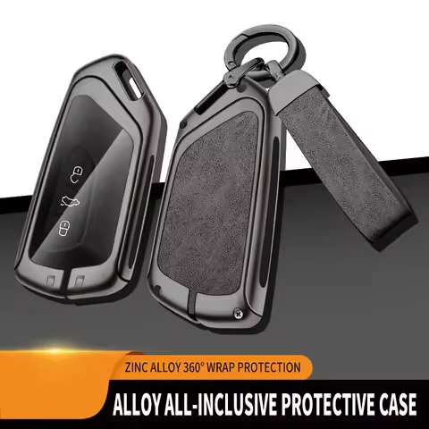 Leather Zinc Alloy Car Key Cover Case Shell for VW Mk8 Golf 8 2020 for Skoda Octavia 4 8 A8 MK4 VAG 