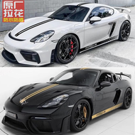 สติกเกอร์ตกแต่งฝากระโปรงด้านข้างสำหรับ Porsche 718 Cayman BoxsterS สติกเกอร์ตกแต่งเครื่องยนต์สุดเท่ส