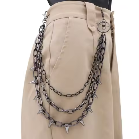 Hip Hop Punk Rock Metal Pants Waist Chain Men Women Key Chain Trousers Chain Wallet Keychain Jeans U