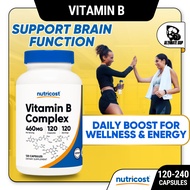 Nutricost, Vitamin B Complex, Wellness and Energy Booster, 462 mg, 120-240 Capsules