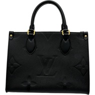 LOUIS VUITTON/ Louis Vuitton OnTheGo PM Monogram Empreinte M45653 兩用手提包/單肩包，PVC塗層帆布，黑色/金色五金，女士 [二手]