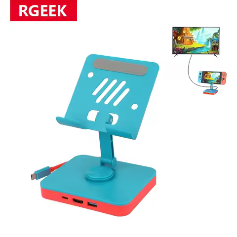 RGEEK 3 in 1 Adjustable Switch Pad Stand USB-C Hub with HDMI2.0(4K@60 Hz),USB2.0,PD 100W Charging Po