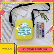 Sb Children's Koran and School Sling Bag with Muslin Motif Fashion Reading Bismillah Unisex Fashion 