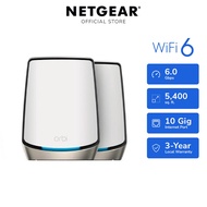 NETGEAR Orbi 860 (RBK862S) WiFi 6 Mesh System: 2-Pack, Tri-Band, Up to 5,400 sq ft, 10 Gig Internet,
