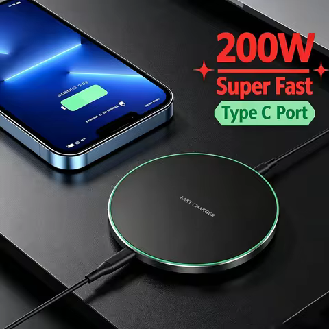 200W Fast Wireless Charger Pad For iPhone 15 14 13 12 X Pro Max 8 Samsung Galaxy S23 Xiaomi Wireless