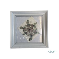 ZENTANGLE ART WHITE SQUARE PAPER TILE WITH WHITE FRAME