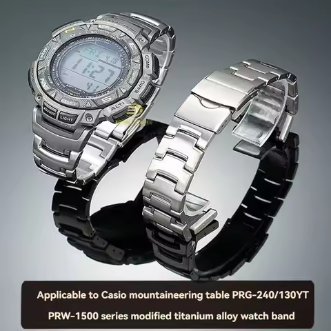 For Casio PRG-240/PRG-130Y/T titanium alloy watch straps and PRW-1500 modified watch chains for men