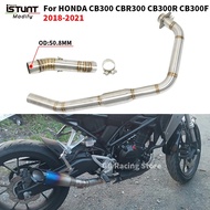 Motorcycle Exhaust Escape Moto Slip For HONDA CBR CB 300 CBR300 CB300R CB300F 2018 - 2021 Front Lin