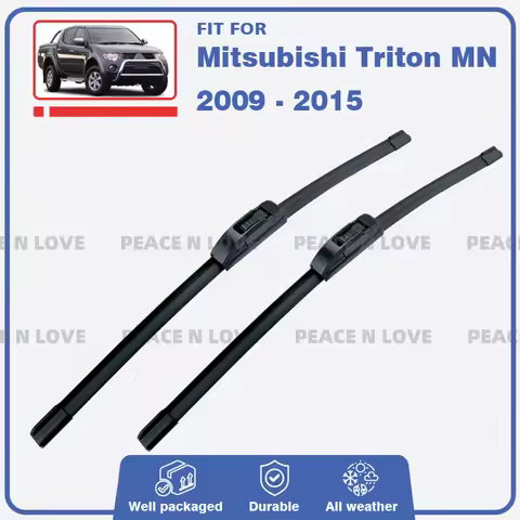 Car Front Wiper Blades Set For Mitsubishi Triton MN 2009 - 2015 Windshield Windscreen Window Rubber
