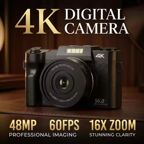 New 4K Digital Camera 48MP Vlogging YouTube 60FPS Auto Focus 16X Zoom Camcorder Recording Video With