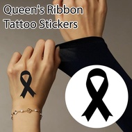 Queen Tribute Ribbon Tattoo Sticker I9J1