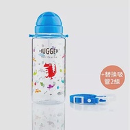 英國【Hugger】兒童水壺 550ml 搭配替換吸管2組 (吸管水壺 附可拆式背帶) 酷比龍