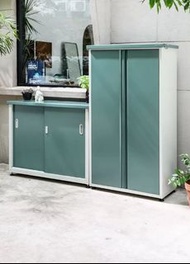 全新戶外雜物工具收納櫃鍍鋅鋼置物櫃陽臺日式庭院室外防雨儲物櫃 w6771