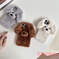 3D Teddy Dog Fluffy Phone Case For OPPO Reno 12 11 12F 11F 10 8 8Z 8T Realme C67 C55 C53 C51 C35 C33