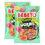 Bebeto Sour Worms Gummies  2 Bag - (80g X 2) (Gula-gula Masam Berbentuk Cacing Bebeto 2 Beg - (80g X