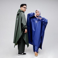 HIJAU Rzs - Anti-Seepage Jumbo Men's Women's Pants Poncho Raincoat By Airo Army Green Blue Pvc Coat 