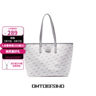 OMTO托特包女包大容量小众斜挎包大学生上课通勤包单肩女包手提包 浅灰色(中号）