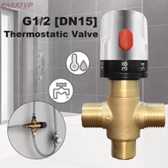 BARR1YP Thermostatic Mixing Valve, Solid Brass 3Way Brass Thermostatic Valve, Pressure Balance Gener
