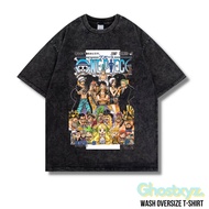 Ghostxyz T-Shirt "One Piece Comic" Wash Oversize Vintage Tee Baju Kaos