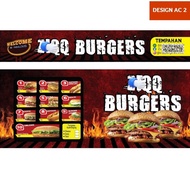 PAKAR CETAK STIKER STALL BURGER DAN PELBAGAI DESIGN BURGER . MENCETAK MENU BURGER, BANNER, STIKER DA